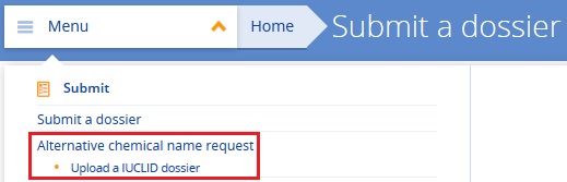 REACH-IT Alternative Chemische Bezeichnung REACH-IT Alternative Chemische Bezeichnung
