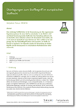 Helpdesk Fokus: REACH: Überlegungen zum Stoffbegriff im europäischen Stoffrecht