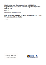 Möglickeiten zur Übertragung Ihrer UK REACH-Registrierung vor Austritt des Vereinigten Königreichs aus der EU
