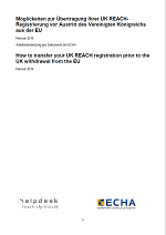 Möglickeiten zur Übertragung Ihrer UK REACH-Registrierung vor Austritt des Vereinigten Königreichs aus der EU Möglickeiten zur Übertragung Ihrer UK REACH-Registrierung vor Austritt des Vereinigten Königreichs aus der EU