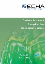 Guidance for Annex V: Exemptions from the obligation to register