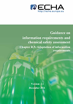 Guidance on information requirements and chemical safety assessment Chapter R.5: Adaption of information requirements