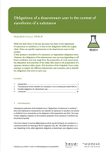 Obligations of a downstream user in the context of nanoforms of a substance Obligations of a downstream user in the context of nanoforms of a substance